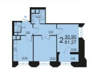 2-комнатная квартира площадью 61 кв.м, Берзарина ул., 28 | цена 11 529 194 руб. | www.metrprice.ru