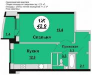 1-комнатная квартира площадью 44.3 кв.м, Академика Грушина ул., 8 | цена 4 100 000 руб. | www.metrprice.ru