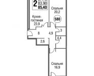 2-комнатная квартира площадью 85.3 кв.м, Серебрякова проезд, д.11к2 стр 13 | цена 13 198 657 руб. | www.metrprice.ru