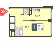 1-комнатная квартира площадью 49.1 кв.м в ЖК "Богородский", Маршала Рокоссовского бульвар, д.6к1 | цена 7 621 000 руб. | www.metrprice.ru