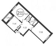 2-комнатная квартира площадью 0 кв.м, Колпакова ул., 44 | цена 4 796 294 руб. | www.metrprice.ru