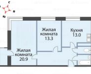 2-комнатная квартира площадью 63.6 кв.м в ЖК "Gazoil Park",  | цена 4 847 846 руб. | www.metrprice.ru