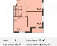 2-комнатная квартира площадью 59.5 кв.м, Новотушинская ул. | цена 5 230 407 руб. | www.metrprice.ru