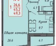 1-комнатная квартира площадью 49 кв.м, Ленинский пр-т, 16 | цена 4 587 858 руб. | www.metrprice.ru