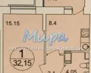 1-комнатная квартира площадью 33 кв.м, Вертолётная улица, 16к1 | цена 2 950 000 руб. | www.metrprice.ru