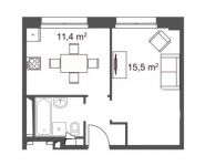 1-комнатная квартира площадью 34 кв.м, Россошанская улица, 5к1 | цена 2 584 000 руб. | www.metrprice.ru