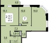 2-комнатная квартира площадью 67 кв.м, Ленинский пр-т, 40 | цена 6 405 945 руб. | www.metrprice.ru