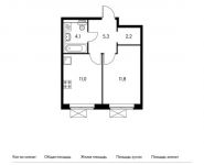 1-комнатная квартира площадью 34.4 кв.м,  | цена 3 728 960 руб. | www.metrprice.ru