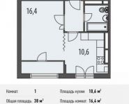 1-комнатная квартира площадью 38 кв.м, Ивановская ул., 1 | цена 3 116 000 руб. | www.metrprice.ru