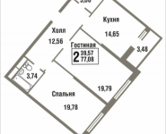 2-комнатная квартира площадью 77.08 кв.м, Татьянин Парк, 14 | цена 8 357 514 руб. | www.metrprice.ru