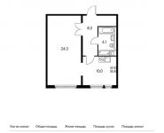 1-комнатная квартира площадью 46.6 кв.м,  | цена 5 056 100 руб. | www.metrprice.ru