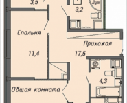 3-комнатная квартира площадью 89.9 кв.м, Ленинский проспект, 16 | цена 7 357 416 руб. | www.metrprice.ru