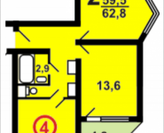 2-комнатная квартира площадью 62.8 кв.м, Верхняя улица, 22, корп.10 | цена 5 430 818 руб. | www.metrprice.ru