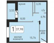 1-комнатная квартира площадью 38 кв.м, улица Льва Толстого, 23/7кВ | цена 2 115 296 руб. | www.metrprice.ru