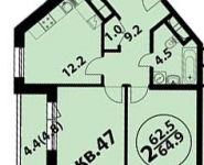 2-комнатная квартира площадью 64.9 кв.м в ЖК "Изумрудная 24", Изумрудная ул., 24 | цена 12 136 300 руб. | www.metrprice.ru