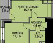 1-комнатная квартира площадью 38 кв.м, Степана Разина ул., 2К1 | цена 2 450 000 руб. | www.metrprice.ru