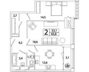 2-комнатная квартира площадью 67.4 кв.м, Рязанский пр-кт, 2 | цена 10 358 436 руб. | www.metrprice.ru