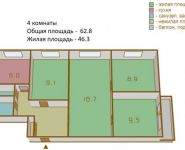 4-комнатная квартира площадью 62.8 кв.м, Фестивальная улица, д.75 | цена 8 500 000 руб. | www.metrprice.ru