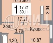 1-комнатная квартира площадью 39 кв.м, Боровское ш., К7 | цена 6 000 000 руб. | www.metrprice.ru