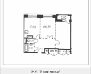 2-комнатная квартира площадью 66.35 кв.м, Вавилова, 69 | цена 15 865 920 руб. | www.metrprice.ru