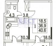 1-комнатная квартира площадью 41 кв.м,  | цена 3 980 000 руб. | www.metrprice.ru