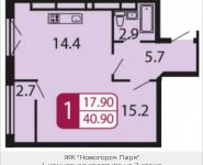 1-комнатная квартира площадью 40.9 кв.м, Ивановская, 7, корп.8Г | цена 3 599 200 руб. | www.metrprice.ru