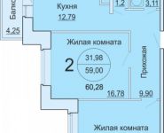 2-комнатная квартира площадью 60 кв.м, Садовая ул., 3 | цена 3 261 196 руб. | www.metrprice.ru