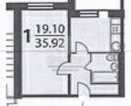 1-комнатная квартира площадью 34 кв.м, Фестивальная ул., 32 | цена 8 000 000 руб. | www.metrprice.ru