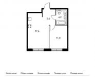1-комнатная квартира площадью 38.2 кв.м, Боровское ш, 2к3 | цена 8 778 360 руб. | www.metrprice.ru