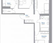 3-комнатная квартира площадью 74.08 кв.м, Новорязанское шоссе, 11, корп.11 | цена 4 871 574 руб. | www.metrprice.ru