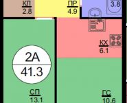 2-комнатная квартира площадью 42.1 кв.м, Авангардная ул., 4 | цена 3 999 500 руб. | www.metrprice.ru