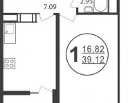 1-комнатная квартира площадью 39 кв.м, Гагарина ул., 60 | цена 2 116 001 руб. | www.metrprice.ru