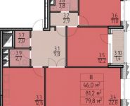 3-комнатная квартира площадью 81.2 кв.м, Архитектора Щусева | цена 12 826 108 руб. | www.metrprice.ru