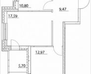 2-комнатная квартира площадью 57.7 кв.м, Лазоревый пр., 3 | цена 11 024 520 руб. | www.metrprice.ru