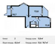 2-комнатная квартира площадью 63.6 кв.м, Покровская ул., 16 | цена 6 601 680 руб. | www.metrprice.ru