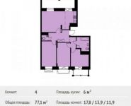 4-комнатная квартира площадью 77.1 кв.м, Софийская ул. | цена 7 442 351 руб. | www.metrprice.ru