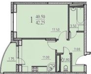 1-комнатная квартира площадью 42.3 кв.м, Шестая улица, 15 | цена 3 422 000 руб. | www.metrprice.ru