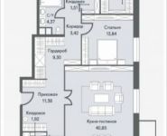 3-комнатная квартира площадью 119.7 кв.м в ЖК NV/9 Artkvartal, улица Василия Ботылёва, 6 | цена 61 014 634 руб. | www.metrprice.ru