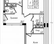 2-комнатная квартира площадью 54.2 кв.м, Просвещения, 12 | цена 2 995 201 руб. | www.metrprice.ru