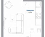 1-комнатная квартира площадью 23.79 кв.м, Новорязанское шоссе, 12, корп.12 | цена 1 825 525 руб. | www.metrprice.ru