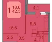 1-комнатная квартира площадью 42 кв.м, 9 Мая ул., 12Б | цена 4 822 200 руб. | www.metrprice.ru