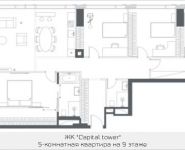 5-комнатная квартира площадью 117.1 кв.м, Краснопресненская набережная, вл 14 | цена 46 842 342 руб. | www.metrprice.ru