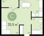 1-комнатная квартира площадью 35.5 кв.м, Ермолинская улица, 1 | цена 3 620 000 руб. | www.metrprice.ru