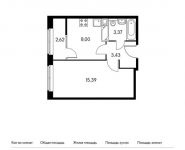 1-комнатная квартира площадью 33.23 кв.м,  | цена 3 372 845 руб. | www.metrprice.ru
