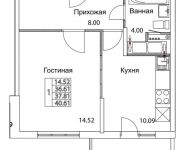 1-комнатная квартира площадью 37.81 кв.м, 2-я Муравская | цена 5 240 466 руб. | www.metrprice.ru