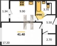 1-комнатная квартира площадью 41.4 кв.м, 9 Мая ул., 4/1 | цена 4 388 400 руб. | www.metrprice.ru