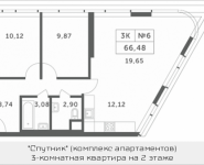 3-комнатная квартира площадью 66.48 кв.м, Мякининское шоссе, 2 | цена 5 291 808 руб. | www.metrprice.ru