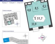 1-комнатная квартира площадью 51.8 кв.м, Староалексеевская улица, вл5 | цена 12 099 444 руб. | www.metrprice.ru