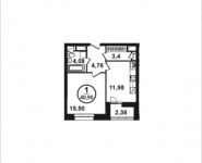 1-комнатная квартира площадью 40 кв.м, Петра Алексеева ул., 12АС3 | цена 6 782 038 руб. | www.metrprice.ru