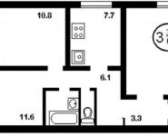 3-комнатная квартира площадью 61.8 кв.м, микрорайон Павлино, 11 | цена 4 100 000 руб. | www.metrprice.ru